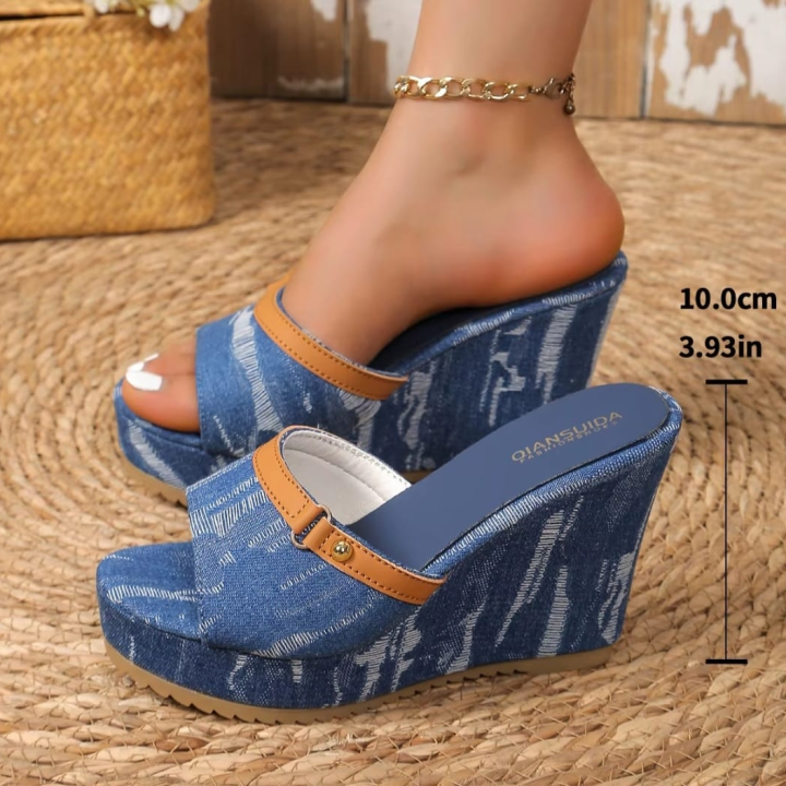 compensé en tissu jean bleu
