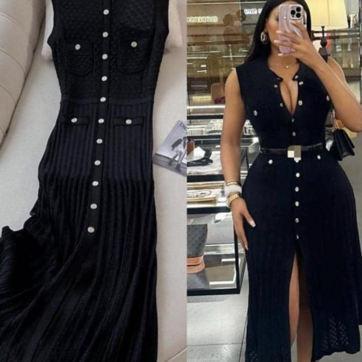 Long Sleeveless Black Gown