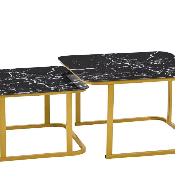 table double en marbre noir