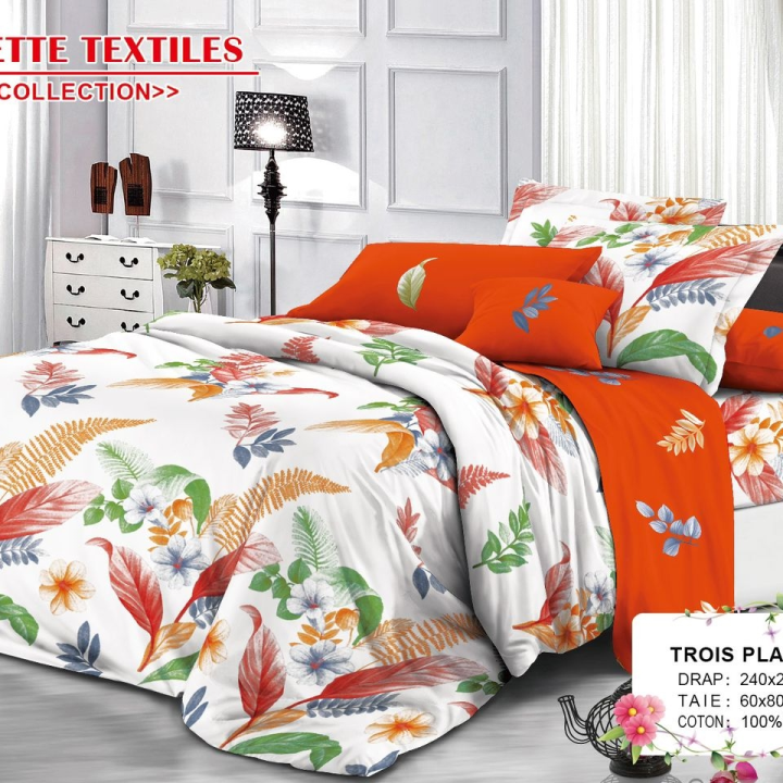 draps 100% lit trois places