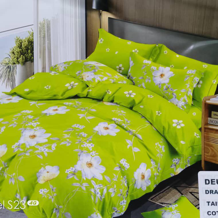 ensemble draps 100% coton 2 places