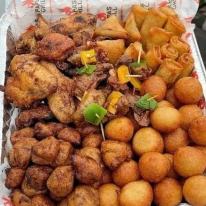 fried chicken, plantains