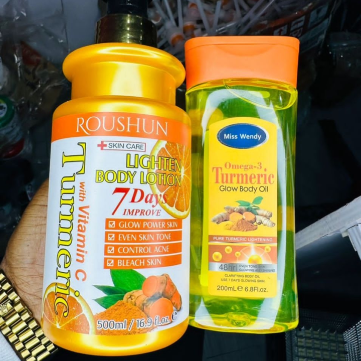 roushun glutah body oil plus dissar Glow oil