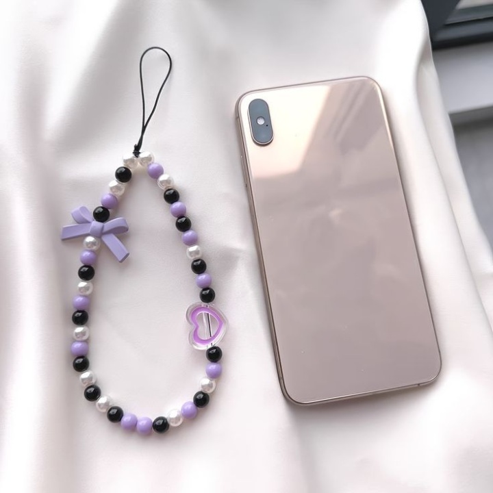 porte téléphone en perles