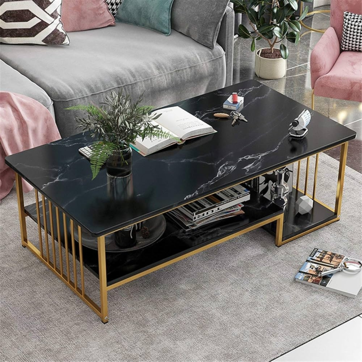 table vitré rectangulaire noire