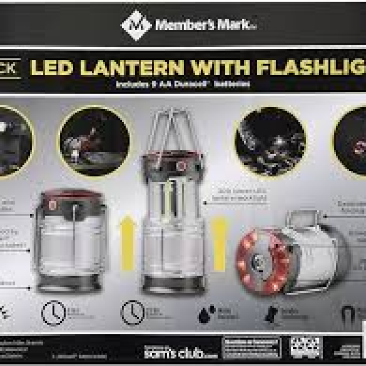 Member's Mark 3-Pack Led Lantern w/ Flashlight Great Idea For Camping & Hiking.