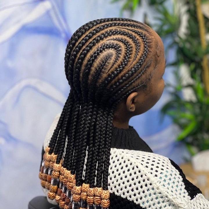 cornrows with beads
