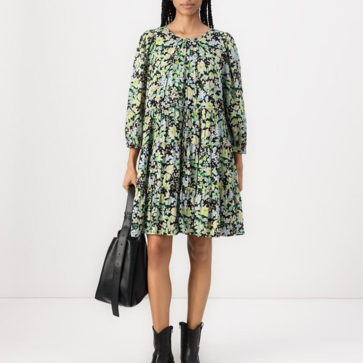 robe fleurie verte