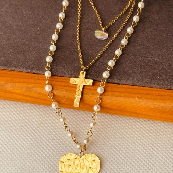 collier doré trois en un 🥰