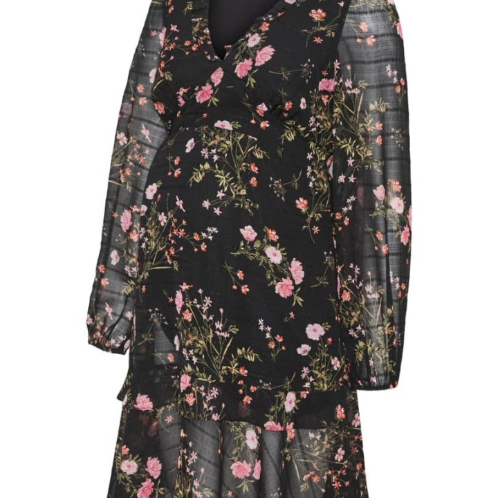 robe noire fleurie