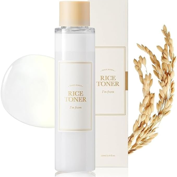 I'm from Rice Toner, Tonique laiteux pour une peau éclatante, 77,78 % de riz coréen, Glow Essence avec niacinamide, Hydratant pour peaux sèches, ternes et mixtes, Végétalien, Sans parfum, Gla