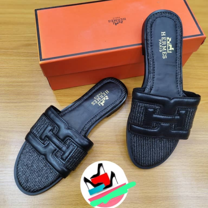 babouches Hermes noir