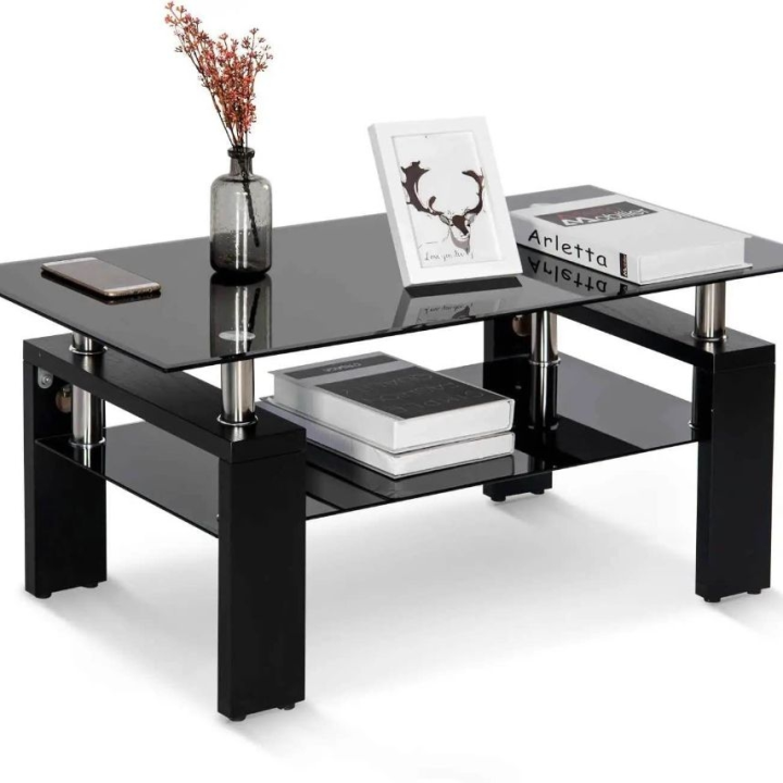 table vitré noire