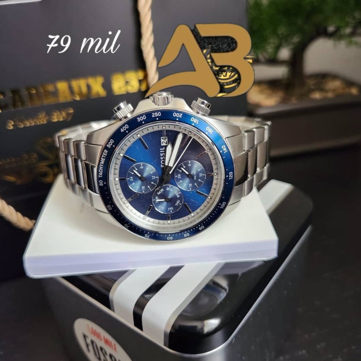 montre bleu Fossil