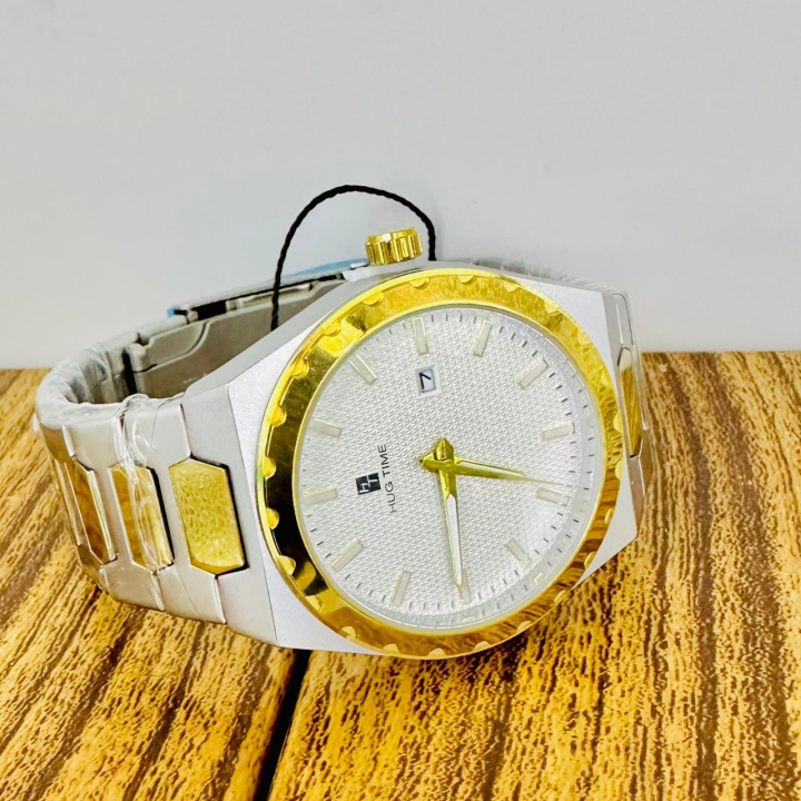 montre blanche doré