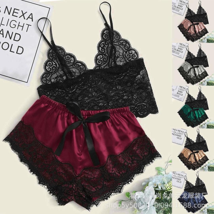 4 ensemble de nuisettes en dentelle de couleurs