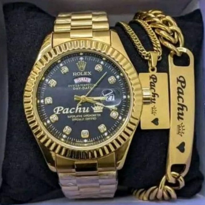 customized set of watch, chain and bracelet