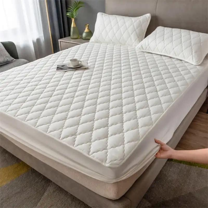 couvre lit impermeable , Protège-matelas imperméable, épais, matelassé, pour lit king size, queen size, blanc, gris, marron