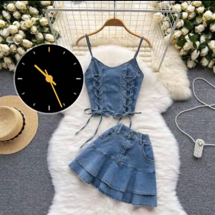 ensemble jean femme (jupe haut)
