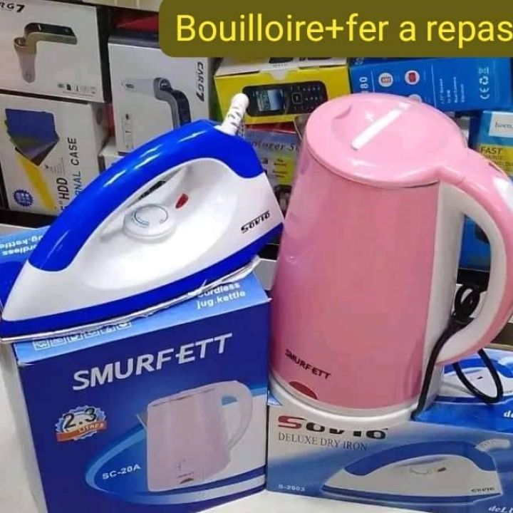 ensemble bouilloire + fer a repasser