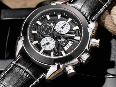 Megir Leather watch