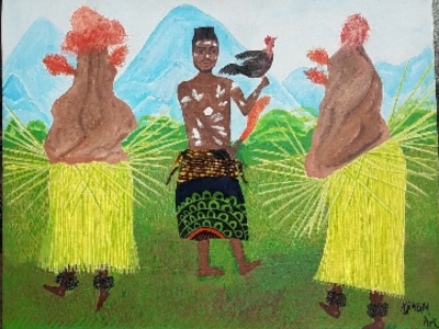 Maleh dance acryllic painting