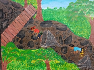 'Bekube' (fishing) painting