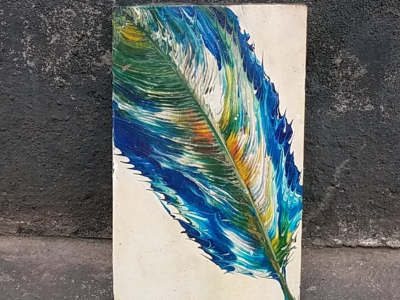 Colorful feather painting