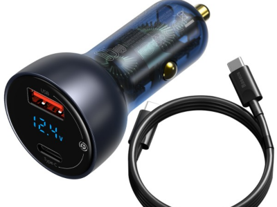 Baseus 65W Car Charger Dual USB Type C Quick Charge 4.0 3.0 USB Car Charger for Samsung Huawei