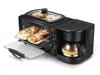 3 en 1 pour gâteaux, friteuse et cafetière.
