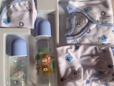 Complete cotton set with bottles