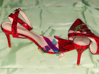 Red straps heels