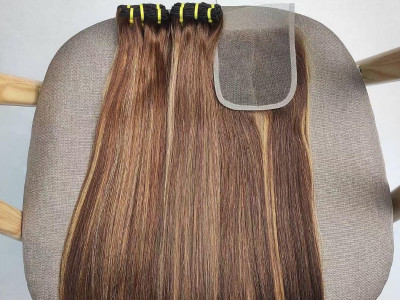 Piano human hair bundles 20 inches with full closure
