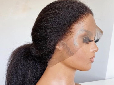 Kinky human hair with 360 frontals