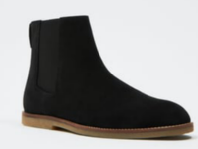 Zara_SPLIT SUEDE LEATHER ANKLE BOOTS_Black(available size: 41)