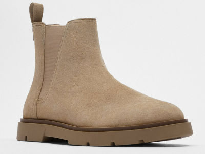 Zara_SPLIT SUEDE CHELSEA BOOTS_Beige(available size: 43)