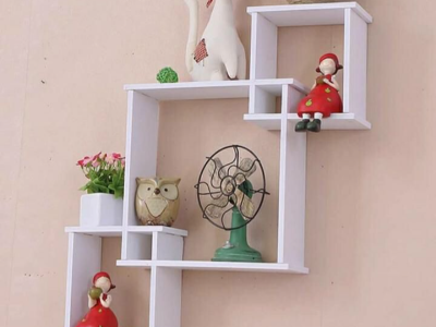 Wooden wall rack shelves