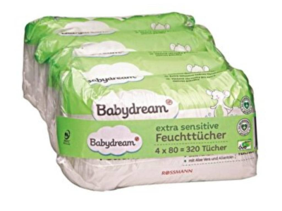 Babydream Boîte de lingettes humides extra sensibles pour peaux sensibles-