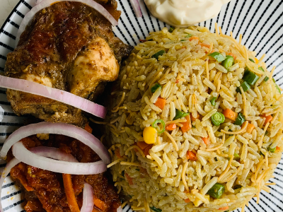 Fried rice and chicken