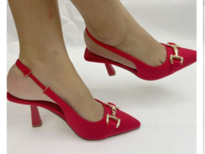 Covered high heels shoe
