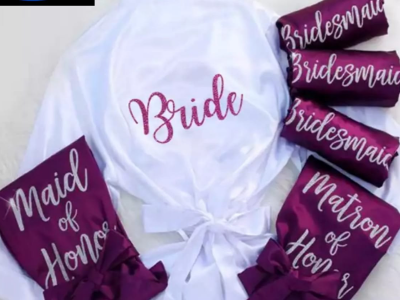 Bride and brides maid robe