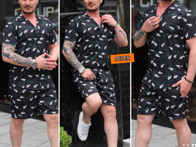Two piece shorts and shirt for men
