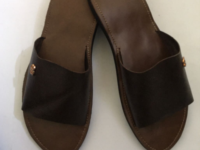 Leather slippers