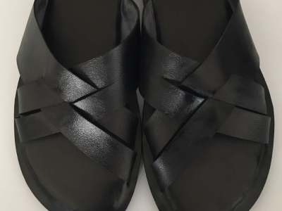 Male leather slippers