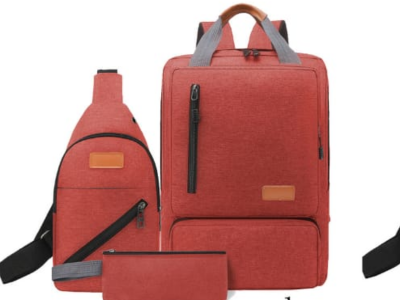 3 in 1 red school bag