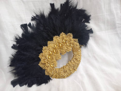Black  bridal fan