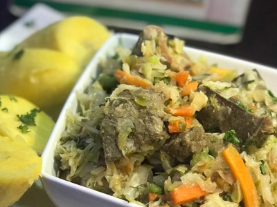 Carbage n boiled plantain