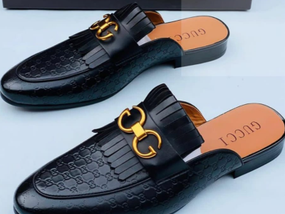 Quality men leather slippers
