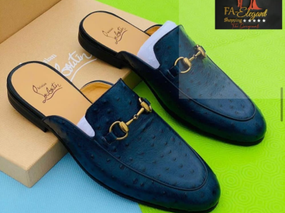 Quality men leather slippers