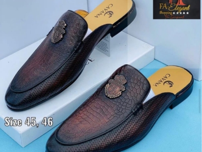 Quality men leather slippers